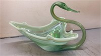 Art Glass Swan 14 inches long
