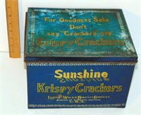 OLD SUNSHINE KRISPY CRACKERS LARGE ADVERTISING TIN