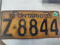 1935 Ontario license plate