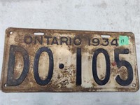 1934 Ontario license plate