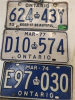 1970s Ontario license plates