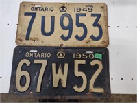 1949 and 1950 Ontario license plates