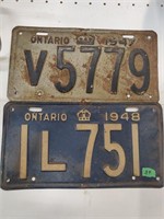 1947 and 1948 license plates