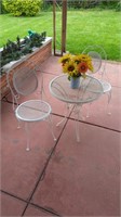 Metal Patio Table and Chairs table is 27" Tall x