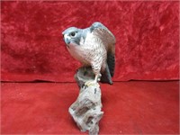 Peregrine falcon bird figure. Artist signed.