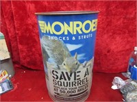 Monroe shocks & struts trash barrel/sign.