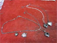 Sterling silver necklaces & heart pendants.