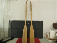 Pair wood  oars.