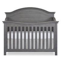 Curve 5-in-1 Convertible Crib in Rustic Grey
