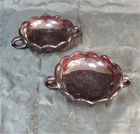 Pair of Ruby colored candle holders