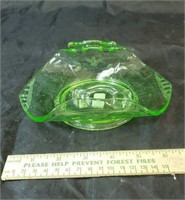 Uranium Green depression glass dish