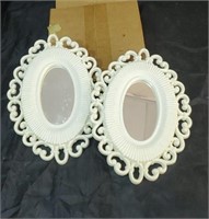 Pair of new home interior white mirrors