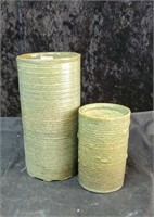 Greenish blue Pottery vase approx 12 & 6 inches