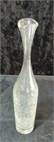 Clear crackle vase approx 11 inches tall