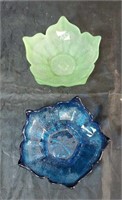 Blue & green Viking glass dishes