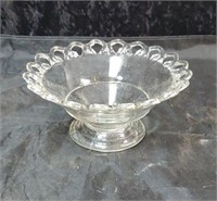 Ruffled edge glass bowl