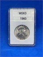 1960 Franklin MS63 Half Dollar