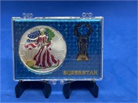 2004 Painted Superstar Silver Eagle 1 oz Silver