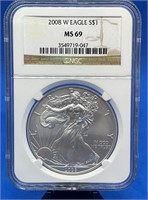2008 W NGC MS69 Silver Eagle