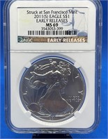 2011 S NGC MS69 Silver Eagle (Early Releases)