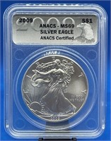 2009 Anacs MS69 Silver Eagle