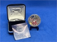 1999 Painted Silver Eagle 1oz Silver