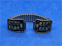 Sterling Silver & Green Turquoise Watch Band Tips