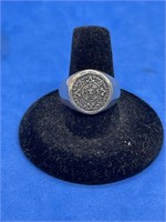 Sterling Silver Aztec Sun Ring
