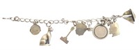 Heavy Sterling Silver Bracelet with Charms
