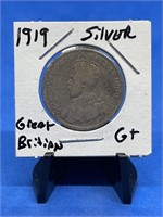 1919 Silver 25 cents Great Britian