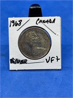 1968 Silver 25 cents Canada
