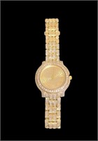Men's Gold Tone With Crystal Face & Band