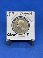 1941 Silver 25 cents Canada