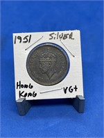 1951 Silver 50 cents Hong Kong