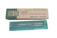 Vintage B-D Fever Thermometer in Original Box