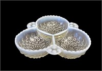 Vintage Divided Hobnail Glass Candy Dish