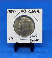 1968 D 40% Silver Kennedy Half Dollar