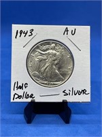 1943 Silver Walking Liberty Half Dollar (AU)
