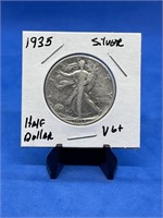 1935 Silver Walkin Liberty Half Dollar (VG+)