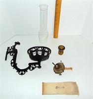 ANTIQUE WALL MOUNT OIL LAMP PARTS
