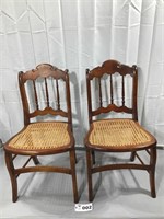 2 WICKER BOTTOMED CHAIRS
