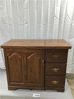 MONTGOMERY WARD SEWING MACHINE IN CABINET WITH