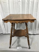 WOODEN TABLE WITH EAGLE CLAW AND GLASSBALL FEET