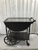 WOODEN  DROP LEAF TEA CART WITH REMOVABLE TRAY