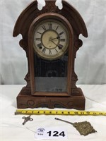 ANSONIA CLOCK, WITH KEY, WORKING CONDITION UNKNOWN
