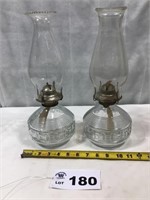2 MATCHING OIL LAMPS