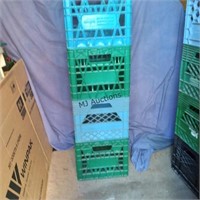 4 Vintage Plastic Milk Packing Crates As 1 LOT!