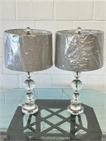 Lot of 2 glass table lamps