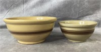 (2) Banded Pottery Nesting bowls.