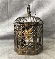 12” Vintage Tweety bird in metal birdcage